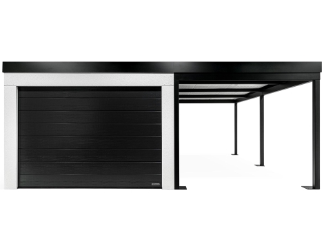 GARDEON® Garáž s vraty Hörmann, oknem a pravým přístřeškem